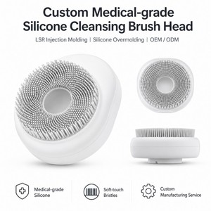 Tête de brosse en silicone de qualité médicale ISO13485, surmoulage LSR, toucher doux pour appareil de beauté OEM ODM - Product Image 1