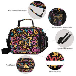 Low Moq Graffiti Print Waterproof <b>Insulated</b> Thermal Bento Cooler Bag Nylon Food-Safe Children Cartoon Kids <b>Lunch</b> Bag - Product Image 5