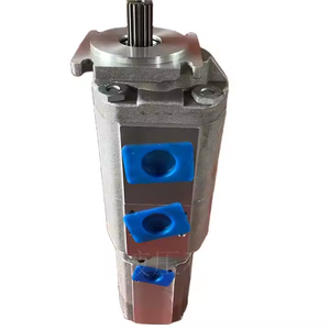 Pompe hydraulique double à engrenages en aluminium argenté léger, avec arbre cannelé, pour chargeuses et tracteurs – Pièces de rechange hydrauliques en gros - Product Image 3