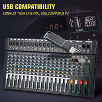 Biner FG16 Console de Mixage Audio Professionnelle de Haute Qualité 16 Canaux, Intégrée avec 99 DSP Audio Numérique USB