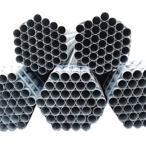 Gi Pipe 200 ~ 600GSM Conducto recubierto de zinc sumergido en caliente BS 1387 ASTM A53 A500 Ms Tubo de acero galvanizado de sección hueca redonda negra