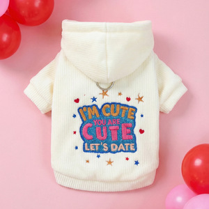 Nueva ropa de otoño/invierno para mascotas, para perros pequeños, cachorros, perros y gatos felices, sudaderas cálidas y cómodas con bordado de fechas. - Product Image 4