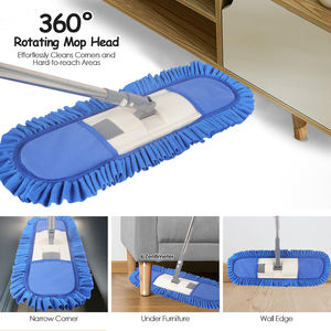 Balai à poussière plat en microfibre commercial très efficace MSJ avec poteau en acier pour nettoyer les grands espaces - Product Image 6