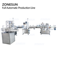 ZONESUN ZS-FAL90 Entièrement Automatique L configuration Pot Bouteille D'eau Savon Liquide Jus Parfum Machine à Capsuler Et à Étiqueter