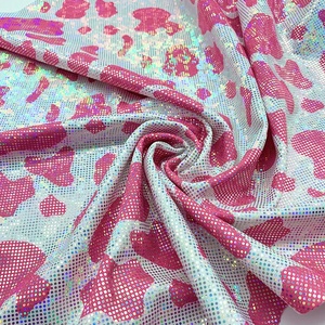 Thấp Moq Tùy Chỉnh Co Giãn Thần Bí Holographic Động Vật In Kim Loại Lá Nylon Spandex Vải Gymastics Khiêu Vũ Mặc Quần Áo Bơi Vải - Product Image 5