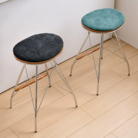 Chaise de bar vintage moderne, design nordique, tabouret de bar de comptoir, siège en tissu, chaise haute avec repose-pieds pour restaurant