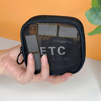 Trousse de maquillage à fermeture éclair pour femmes pochette organisateur Logo personnalisé sac cosmétique en maille de voyage pour trousse de toilette trousse de lavage de beauté stockage