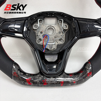Volant en cuir et fibre de carbone forgée pour Volkswagen Golf 8 GTI R Mk6 Mk7 Mk8 Gtr GTD GTS GTE T-roc Polo B6 B7 B8