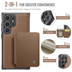 Funda <span class=keywords><strong>para</strong></span> Teléfono <span class=keywords><strong>Samsung</strong></span> <span class=keywords><strong>Galaxy</strong></span> S26 Ultra con Imán, Carga Inalámbrica, Soporte <span class=keywords><strong>para</strong></span> Tarjetas, Cuero Sintético, Compatible con S25 Plus, S24, S23, S22, A56, A36, A26 - Product Image 4