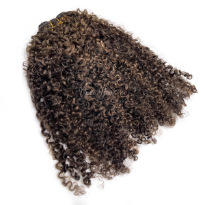 Afro Exotic Coily Raw Birmese Grosor End Kinky Curly Balayage Kinky Afro Curls Weft Weave Wave Jerry Curly Human Hair Bundle - Product Image 4