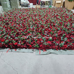 Custom New burgundy flower wall 8x8ft 5d Excellent Artificial red <b>Rose</b> Flower Wall Backdrop for Wedding Birthday Decoration - Product Image 3