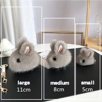 Bonito Mini Yutu Saco Pingente Mink Fur Rabbit Plush Keychain Soft 3D Forma Durável e Elegante Acessório