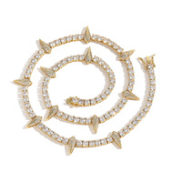 Collier pour homme Wolf Fang Accessories, chaîne tennis Hip Hop, en laiton et zircon, bijoux de marque tendance