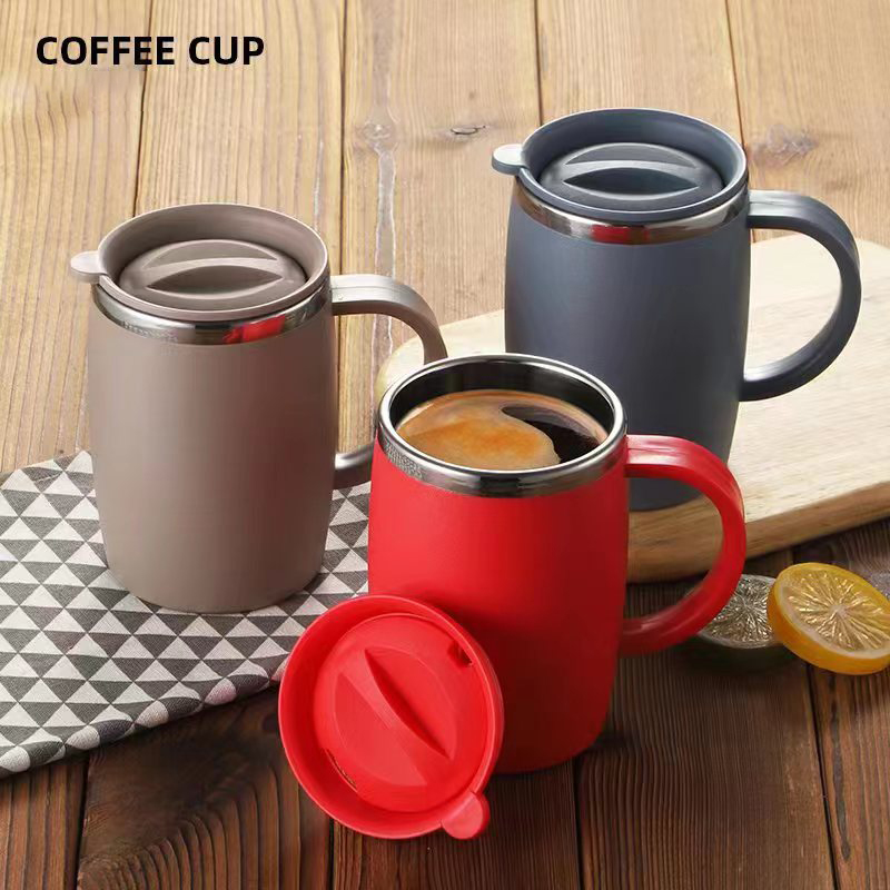 Stainless Steel Double Wall Insulated Coffee Mug with Handle