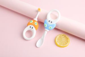 Mordedor de dientes personalizado seguro para bebés, cepillo de silicona para limpieza de lengua y Palo <span class=keywords><strong>Molar</strong></span>, mordedor de bebé sin BPA, juegos de 2 uds. - Product Image 6