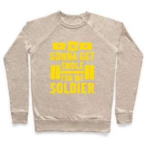 Sweat-shirt à col rond Getting Swole for My Soldier - Product Image 1