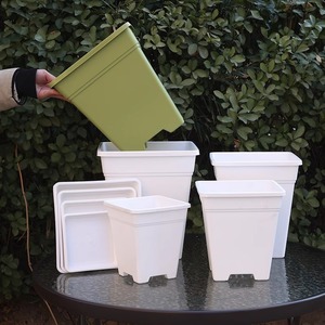 Pot de fleurs carré en plastique avec trou de drainage, écologique et respirant, pour la propagation des roses - Product Image 4