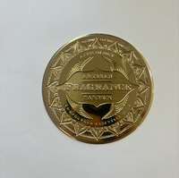 Autocollant en métal aluminium personnalisé, doré, avec sceau de cire 3D et impression sérigraphique, pour bouteilles de vin, bougies, tasses et décorations de badges