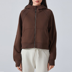 Custom Logo Cotton Polyester Blank Thick Comfortable Fitness Spring Autumn Season <b>Long</b> Sleeve Zip-Up <b>Hoodie</b> <b>for</b> <b>Women</b> - Product Image 6