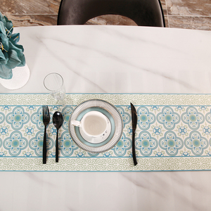 Waterproof Non-Slip Plaid Korean Modern Vinyl Restaurant <strong>Table</strong> <strong>Runner</strong> <strong>Placemat</strong> for Wedding Use - Product Image 3
