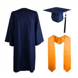 黒の卒業帽とガウン、学校向けカスタム、高品質大学卒業ユニセックスOEM制服、カラー・素材・大人・年齢別 - Product Image 5