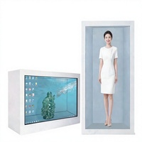 YINGTOUCH - Vitrina Transparente Holográfica 3D de 85 Pulgadas - Serie Empresarial Blanca, Pantalla Táctil Interactiva, Humano Digital Todo en Uno