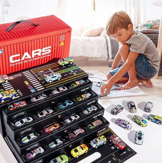 Low Price Children's Gift Box Toy Car 48 Mini Pull Back Car Container Set Toy Car Vehicle for Boys