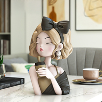 Sculpture créative en résine pour fille, ornement de bureau personnalisé, cadeau d'anniversaire, décoration intérieure pour la maison et le bureau, vente en gros directe d'usine