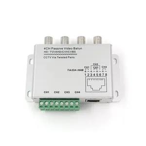 4 puerto de Video HD, 4 canales RJ 45 Mejor Precio 4ch pasivo UTP-Video Balun-AHD-HCVI-HDTVI Balun 4k