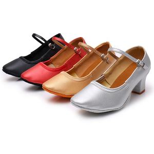 <span class=keywords><strong>Zapatos</strong></span> de Baile Latino para Mujer, Cómodos, Tacón de 5cm, <span class=keywords><strong>Zapatos</strong></span> de Salsa para Niñas, Parte Superior de Encaje Suave, Satén de Algodón, Modernos, Talla Mediana - Product Image 6