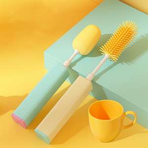 Cepillo para botellas de agua, cepillo para limpiar vasos, esponja de limpieza extraíble para bebé - Product Image 1