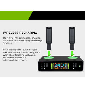 FBX Feedback Suppression UHF Karaoke Microphone with USB Charging Wireless Rechargeable <strong>Function</strong> Professional Audio <strong>Mic</strong> - Product Image 2