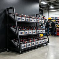 Support de batterie de voiture personnalisable Mingtang, présentoir de batterie automobile avec roulettes pour magasin de détail
