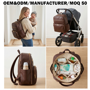 Borsa per Pannolini in Pelle Vegana Personalizzata OEM Multifunzione in Pelle PU per Mamme con Logo Personalizzato per il Mercato CA - Product Image 1