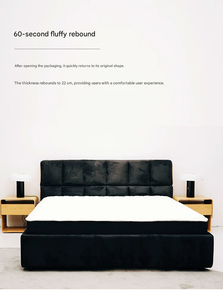 MYUZ Matelas rétro en tissu velours côtelé, éponge pure écologique, compressé sous vide, tailles King/Queen, adapté à l'expédition - Product Image 5