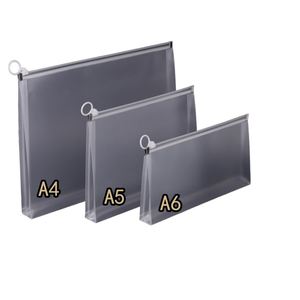 Bolsa de Papelería Multifuncional de Gran Capacidad para Estudiantes, Bolsa de Documentos Impermeable Transparente de PP Resistente con Cierre - Product Image 1