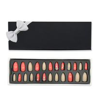 Lot de 24 pièces de faux ongles en carton, papier vide de luxe personnalisé, autocollant de vernis à ongles, emballage, boîte de rangement cadeau pour ongles longs