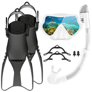 2024 yeni dalış dişli yetişkinler dalış maskesi kuru üst şnorkel ve dalış yüzgeçleri seti