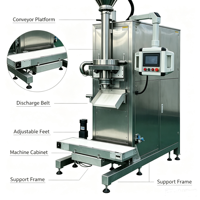 Machine d'emballage verticale semi-automatique AAT AT-DGS-10F à vis sans fin PLC pour poudre, remplissage par le bas sans poussière, capacité 50 kg, sacs en papier