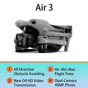 Hava fotoğrafçılığı için hava 3 çift kamera 48MP 4K HDR kayıt Motiong izleme APP kontrolü akıllı Drone