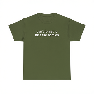 T-shirt Kiss The Homies a maniche corte in cotone con scollo rotondo, maglietta promozionale unisex per adulti - Product Image 1