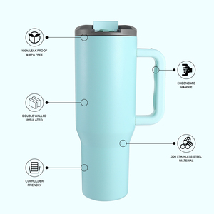 <span class=keywords><strong>Bouteille</strong></span> d'eau <span class=keywords><strong>isotherme</strong></span> Everich à double paroi de 40 oz à large ouverture, grande capacité, pour la course à pied, avec poignée et couvercle - Product Image 4