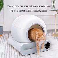 Bac à litière intelligent automatique pour chat 65L, désodorisant, anti-odeurs, toilette électrique intelligente pour chat, nettoyage automatique, pelle à excréments intégrée