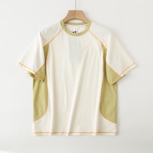 T-shirt en satin à manches courtes, séchage rapide, color block, unisexe, coupe classique, vêtements décontractés pour activités de plein air, printemps/été, étiquettes - Product Image 2