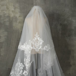 LUOXIN-velo <span class=keywords><strong>de</strong></span> <span class=keywords><strong>novia</strong></span> <span class=keywords><strong>de</strong></span> dos capas, velo largo <span class=keywords><strong>de</strong></span> <span class=keywords><strong>Mantilla</strong></span>, velo <span class=keywords><strong>de</strong></span> boda con borde <span class=keywords><strong>de</strong></span> encaje - Product Image 5