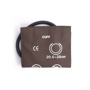 Reusable NIBP Cuff Small Adult size 20.5-28cm Single Tube Soft PU with TPU Bladder Brown Color