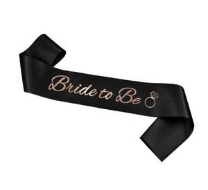 New Black <span class=keywords><strong>White</strong></span> Bride to Be Sash addio al nubilato Sash Bridal Shower Hen Party decorazioni di nozze bomboniere accessori - Product Image 1
