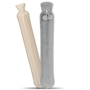 Bouillotte avec couvercle 2L peluche super douce pour le cou et les épaules, le dos, les jambes, la taille chaude bouteille d'eau chaude en caoutchouc de 72x12cm - Product Image 1