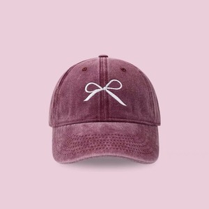 Nouvelle casquette de baseball rétro en jean délavé pour femme, à large bord avec nœud, protection solaire pour l'extérieur, vente en gros - Product Image 4