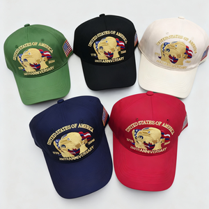 Cappellino da Baseball Patriottico Regolabile con Bandiera USA Ricamata e Aquila Calva per il 250° Anniversario degli Stati Uniti - Product Image 6